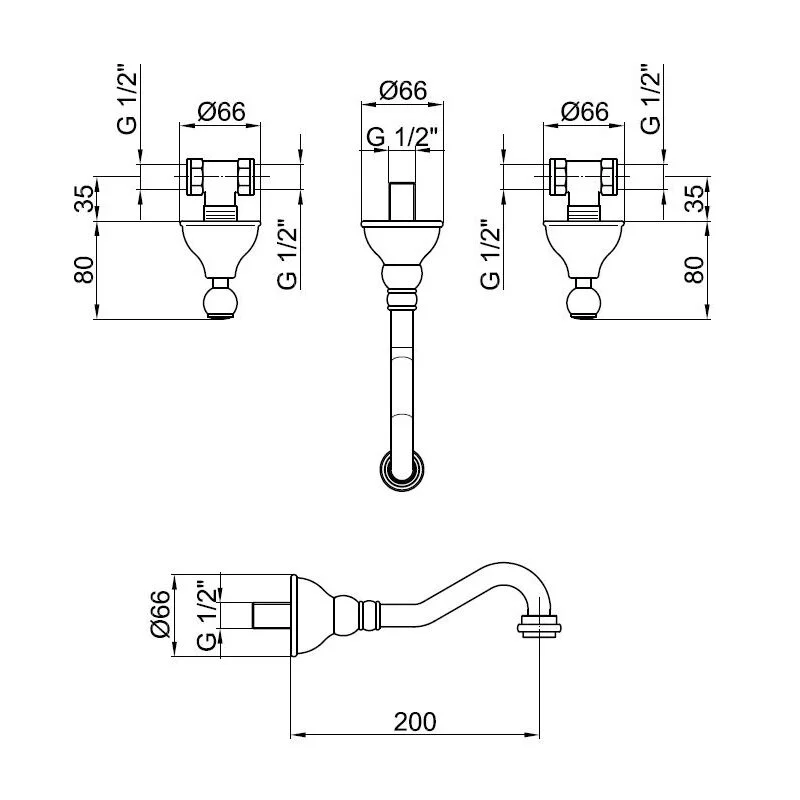 Смеситель для раковины Webert Dorian DO750404010 золото