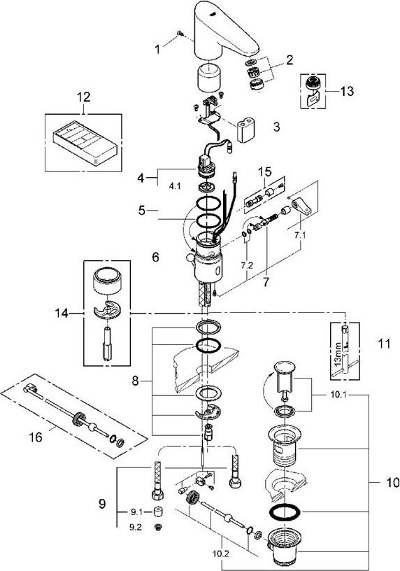 Смеситель для раковины Grohe Europlus E 36236001