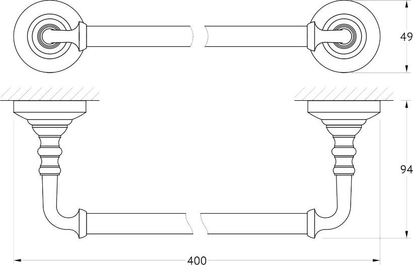 Полотенцедержатель 3SC Stilmar STI 212 золото 40 см