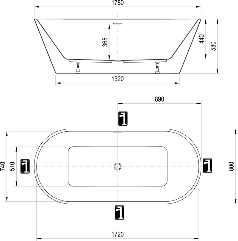 Акриловая ванна Ravak Solo 178х80 XC00100025