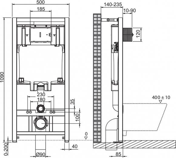 Инсталляция для подвесного унитаза BelBagno BB002-80