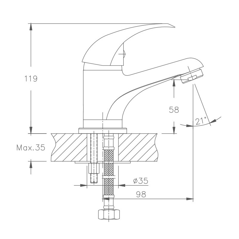 Смеситель для раковины Haiba HB1015 хром