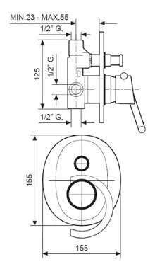 Смеситель для душа Emmevi Twist 6619CR хром