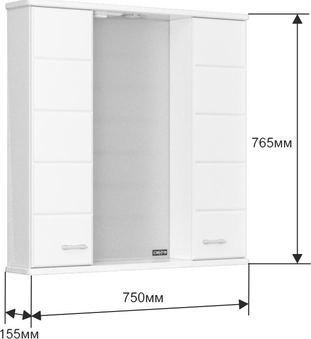 Зеркало СанТа Омега 107005 76 см, белый