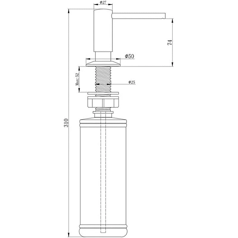 Дозатор для жидкого мыла Paulmark Decus D004-GB черный