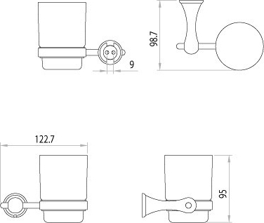 Стакан Lemark Standard LM2136C, хром / белый