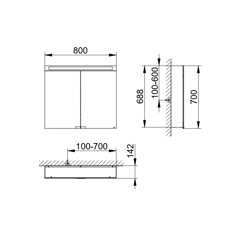 Зеркальный шкаф Keuco Royal E-one 44302171301 серый