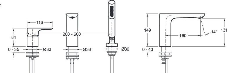 Смеситель для ванны Jacob Delafon Aleo E72292-CP