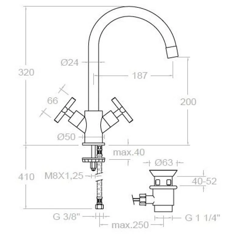 Смеситель для раковины Ramon Soler Rs Cross 6201VA1167 хром