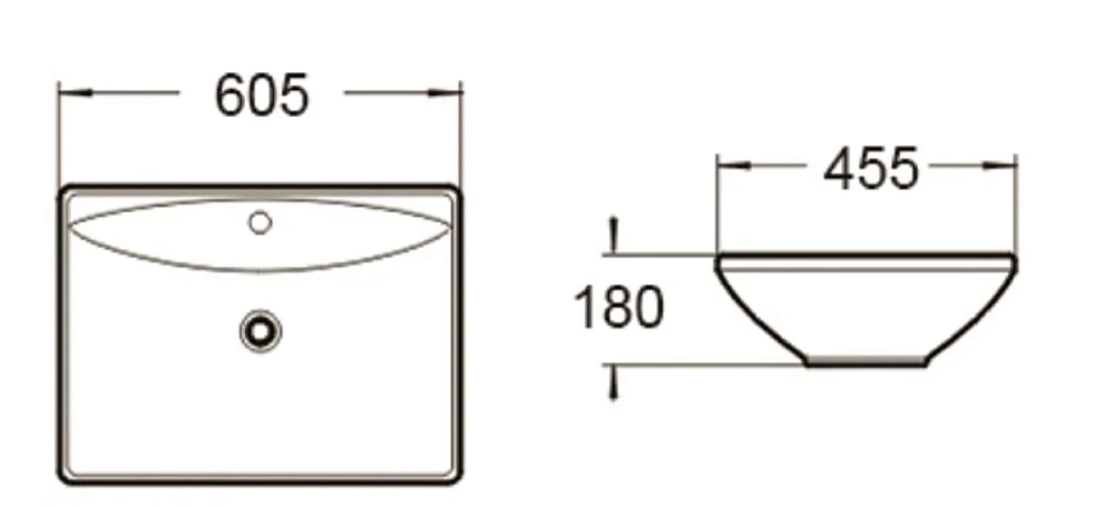 Раковина накладная SantiLine SL-1015 белый