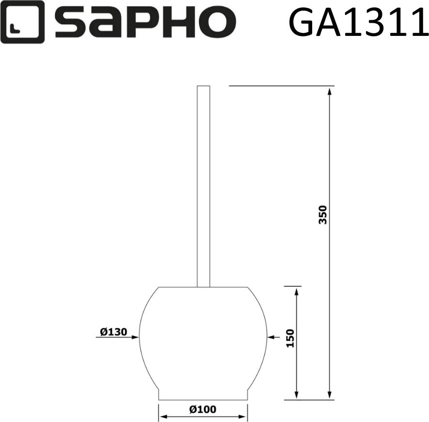 Ёршик напольный Sapho Simple Line GA1311, матовый хром