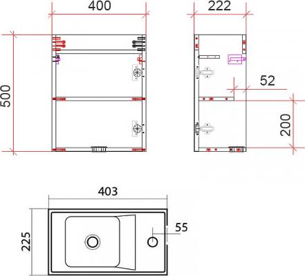 Тумба под раковину Art&Max Family 40 Family-400-1D-SO-CV, цемент