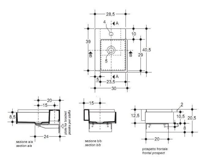 Раковина White Stone Block WS03501F белый