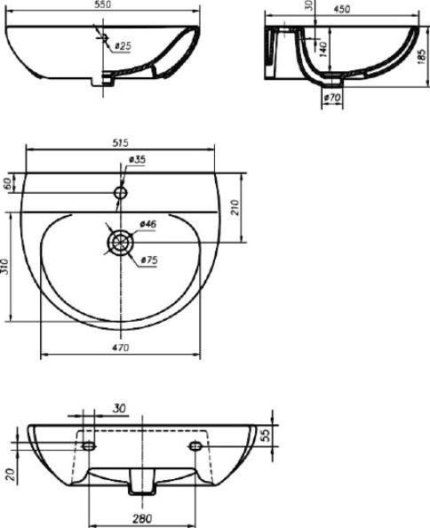 Раковина IFO Frisk RS020550000 55 см