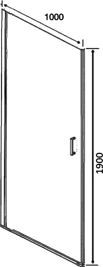 Душевая дверь в нишу DIWO Кострома KS05-100TB 100 см, профиль черный