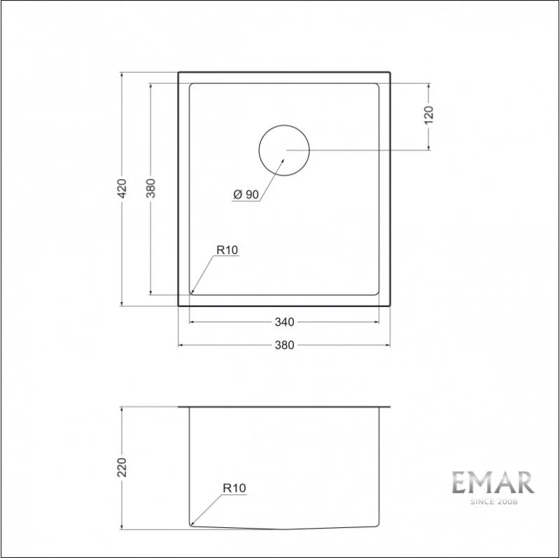 Кухонная мойка Emar Best EMB-130 PVD Nano Dark черный