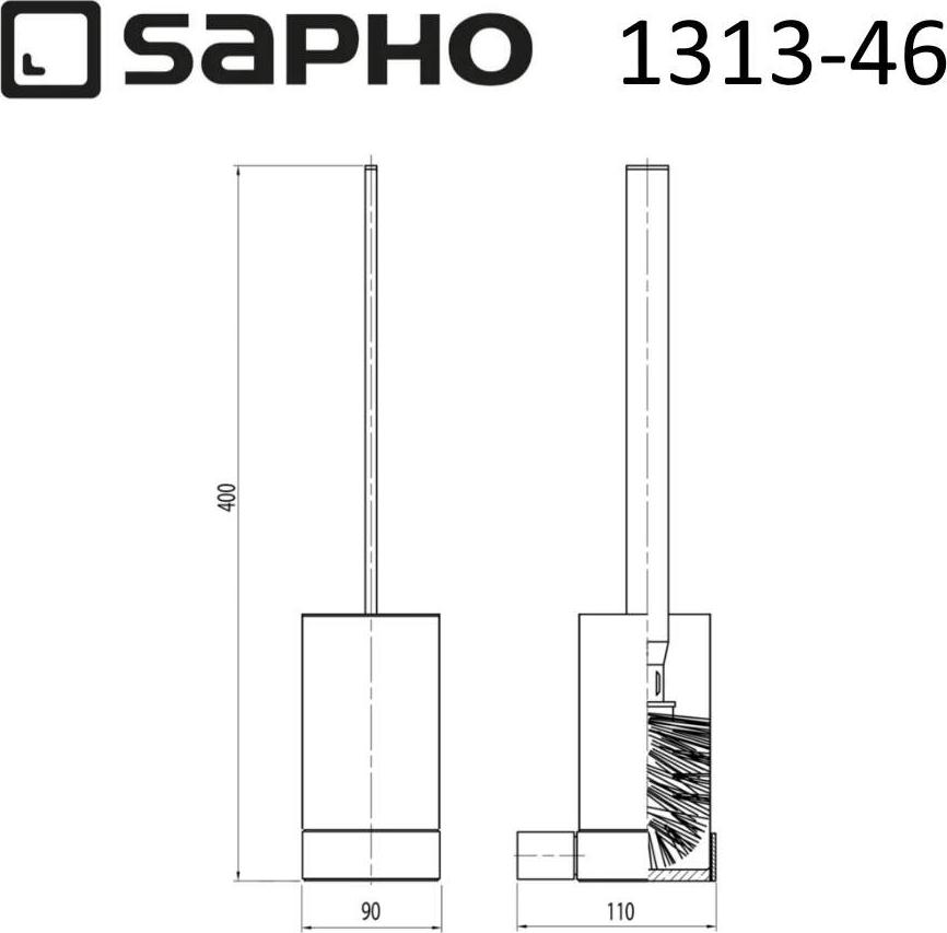 Ершик для унитаза Sapho Everest 1313-46, хром