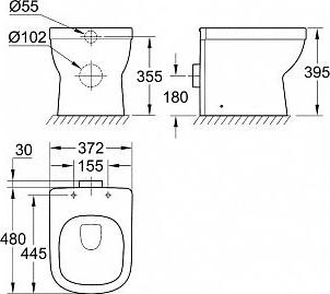 Приставной унитаз Grohe Euro Ceramic 3932900H