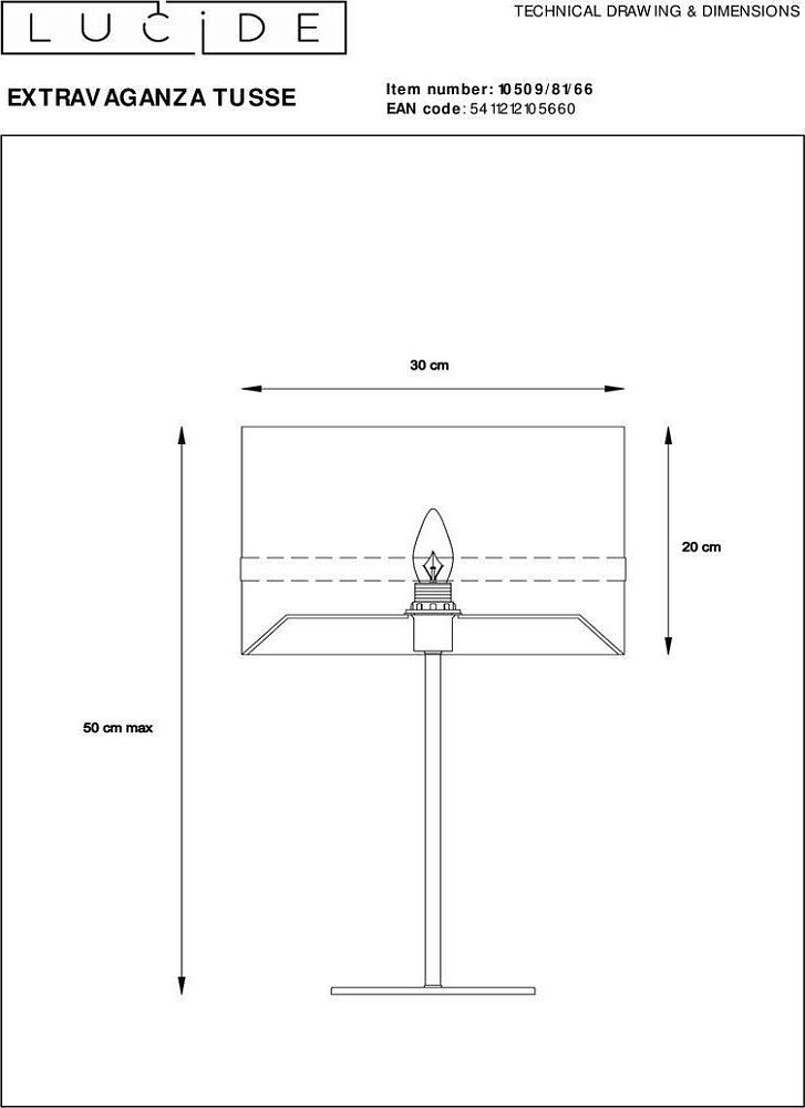 Настольная лампа Lucide Extravaganza Tusse 10509/81/66