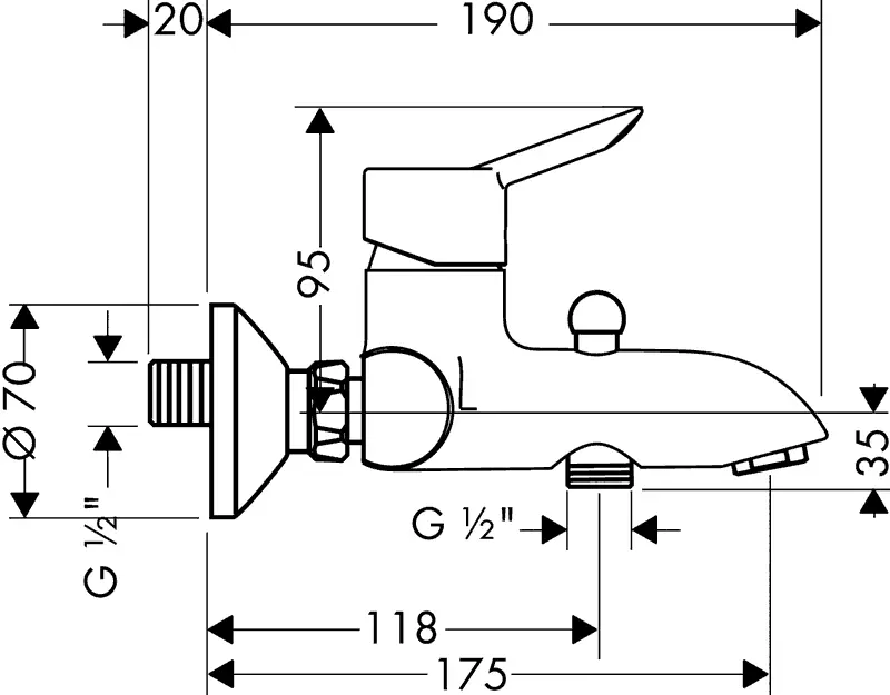 Смеситель для ванны с душем Hansgrohe 31742000/31701000 хром