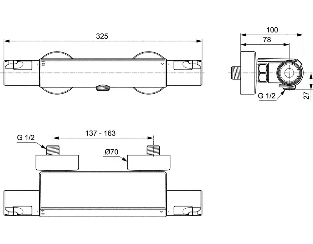 Смеситель для душа Ideal Standard Ceratherm A7695AA хром