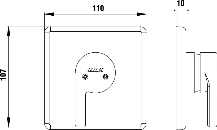 Смеситель для душа E.C.A. Icon 102167101HEX-Y, хром