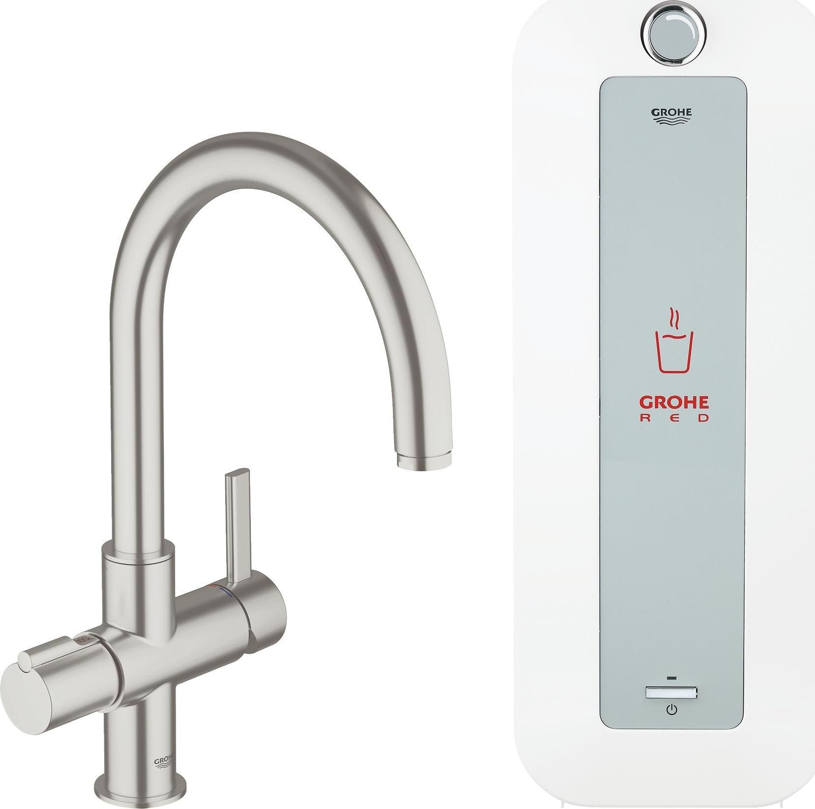 Смеситель для кухонной мойки Grohe Red 30079DC0 суперсталь