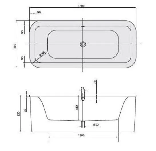 Акриловая ванна Villeroy & Boch Loop&Friends UBA180LFS7PDV-01 белый