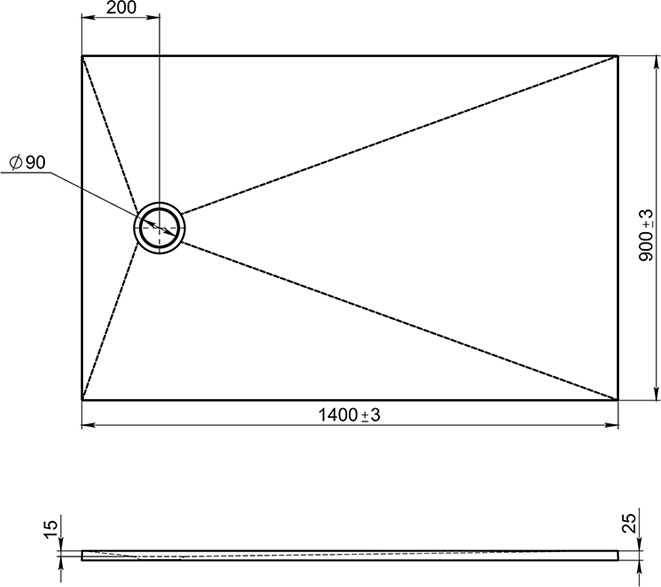 Душевой поддон Jacob Delafon Tolbiac 140x90 E6D333RU-NGM, черный матовый