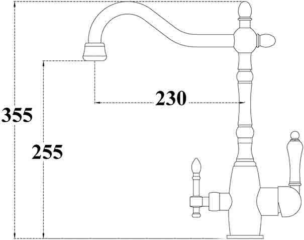 Смеситель для кухни Zorg Sanitary ZR 312-33 YF BLACK BRONZE, чёрный / бронза