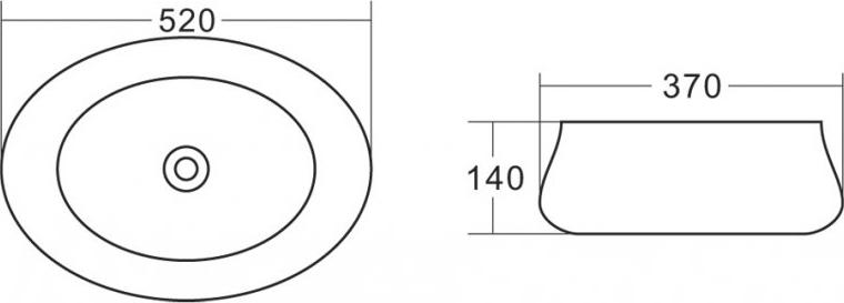 Раковина накладная 52 см Belbagno BB1389