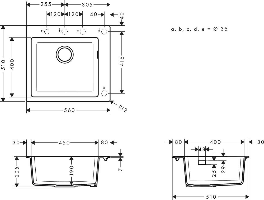 Кухонная мойка Hansgrohe S51 S510-F450 43312170