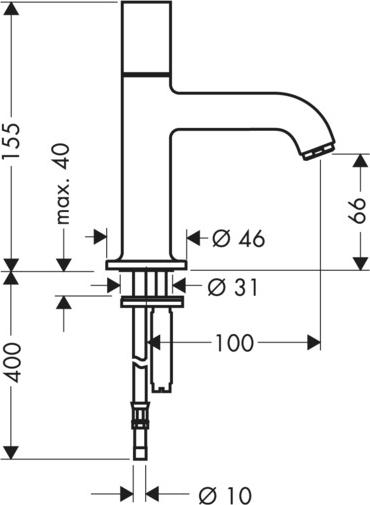 Кран холодной воды для раковины Axor Uno 38130000, хром