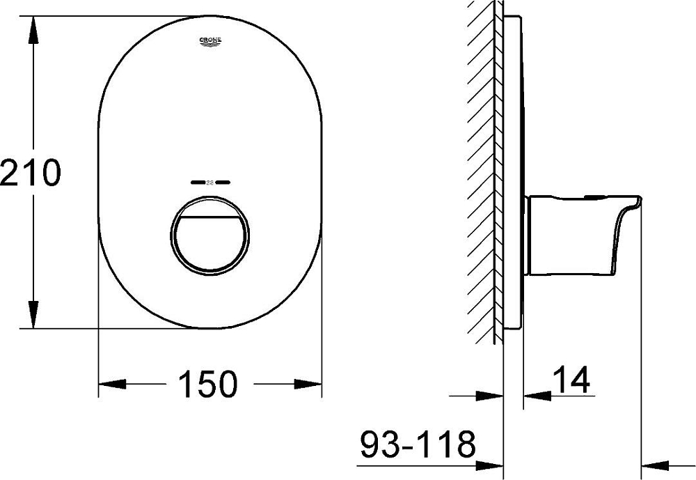 Внешняя часть термостата Grohe Grohtherm 2000 New 19352001 для ванны с душем