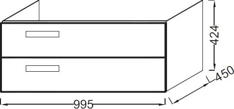 Тумба под раковину 100 см Jacob Delafon Rythmik EB1304-G1C белый