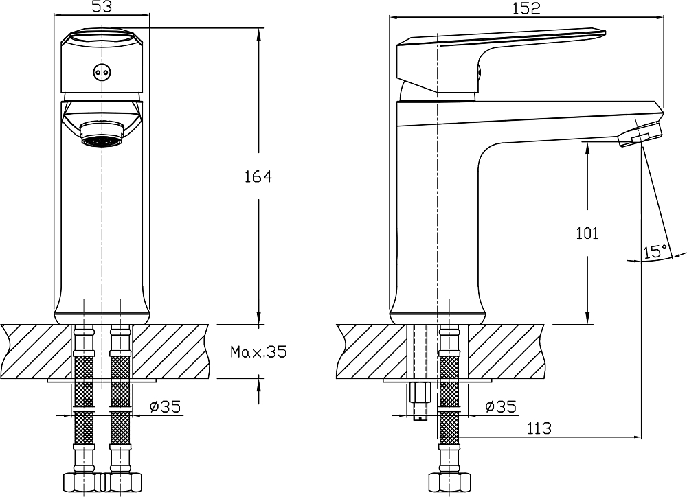 Смеситель Rush Devon DE7535-11 для раковины