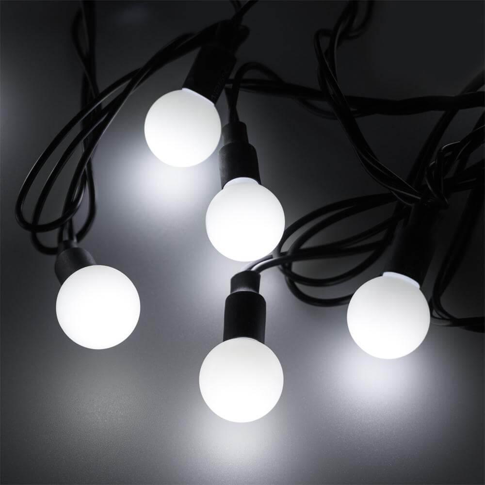 Уличная светодиодная гирлянда Ardecoled шарики 230V белый ARD-Ball-Classic-D23-20000-Black-160Led White 025630