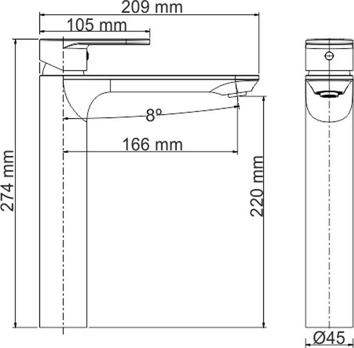 Смеситель для раковины WasserKRAFT Mindel 8503H, белый матовый