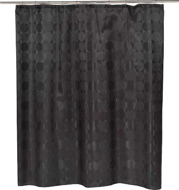 Штора для ванной Carnation Home Fashions Jacquard Black Circle