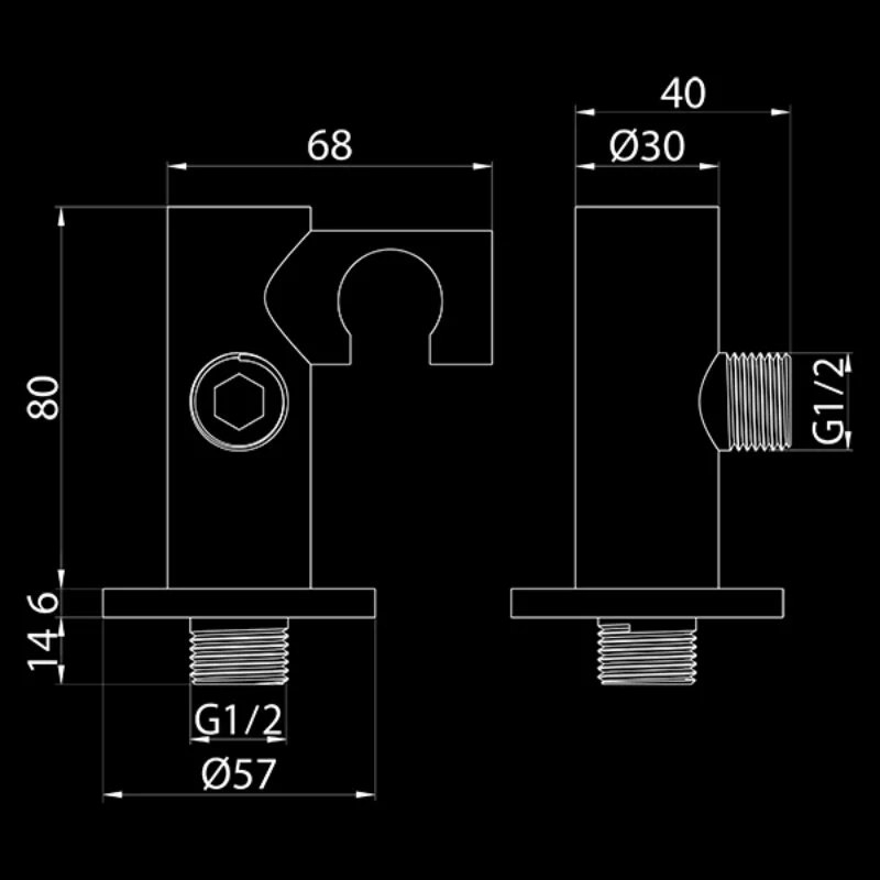 Шланговое подключение  Elghansa Shower Hose Outlet WS-19 хром