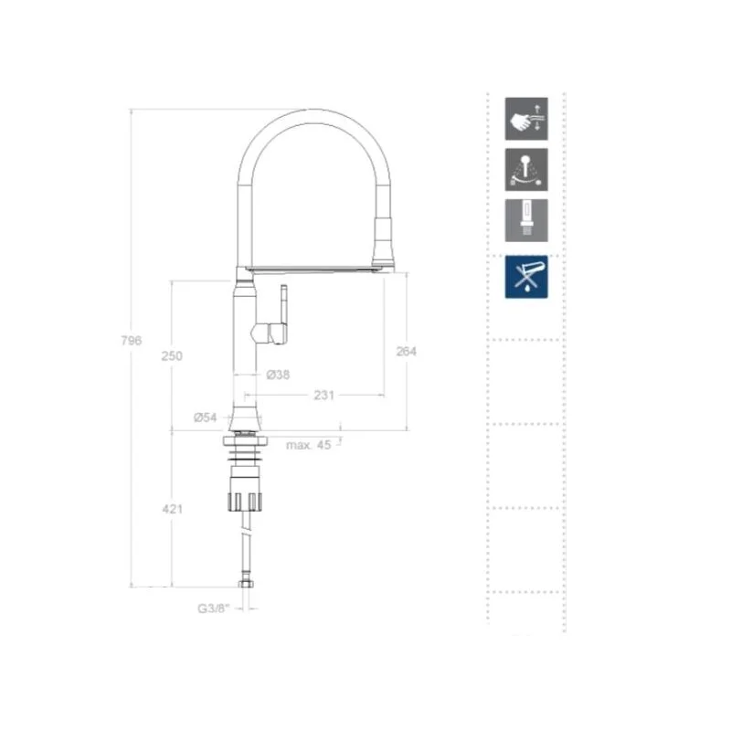 Смеситель для кухни Ramon Soler Kitchen 386801MA хром