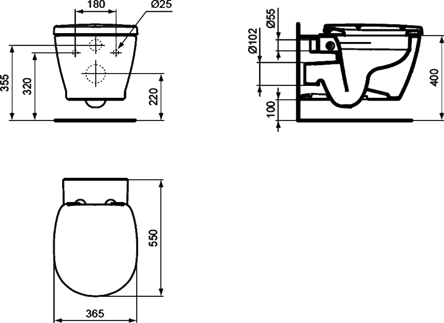 Подвесной унитаз Ideal Standard Connect E814901