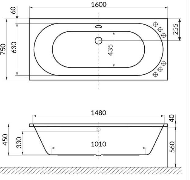 Акриловая ванна Excellent Oceana 160x75