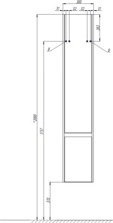 Шкаф-пенал Aquaton Капри 30 1A230503KP01R, белый