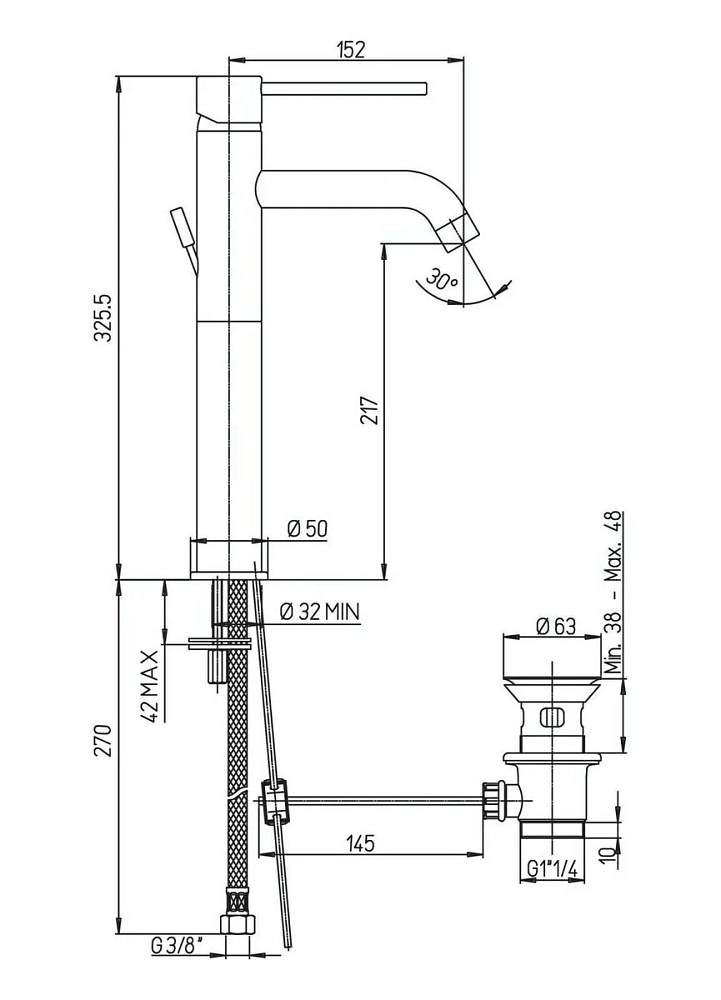 Смеситель для раковины Paini COX 78PJ211LL золото