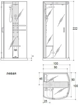 Душевая кабина Jacuzzi Mynima 9447-973A Sx/Dx