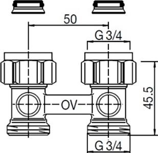 Узел присоединения Oventrop Multiflex F 3/4" x 3/4" прямой