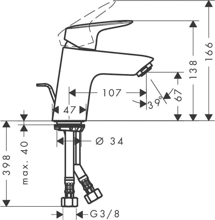 Смеситель для раковины Hansgrohe Logis 71078000, хром