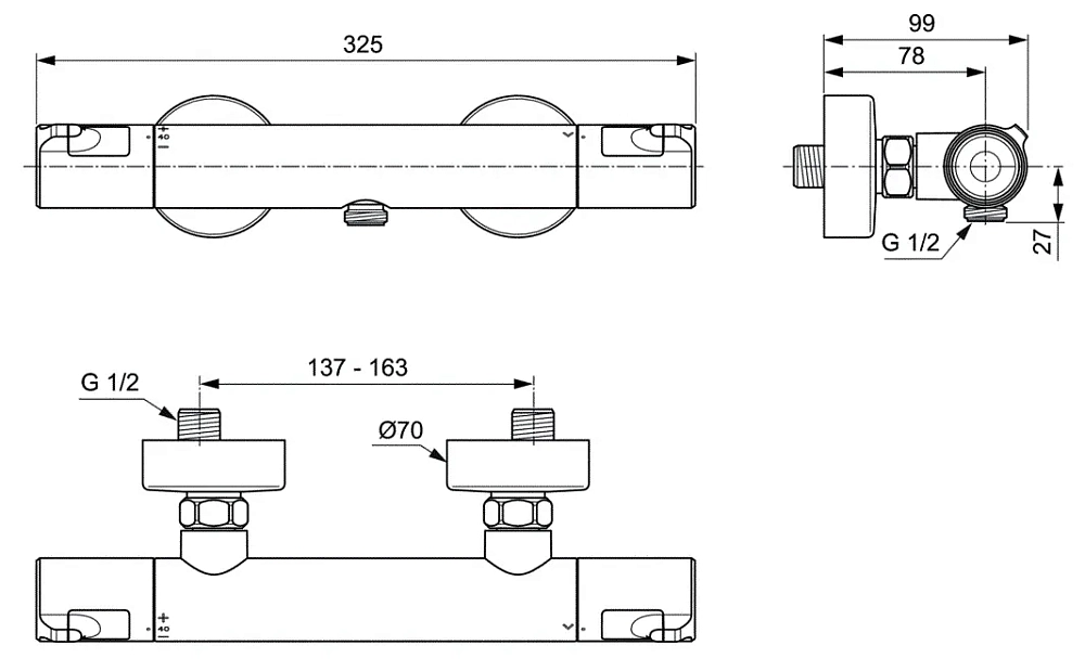 Смеситель для душа Ideal Standard Ceratherm A7214AA хром