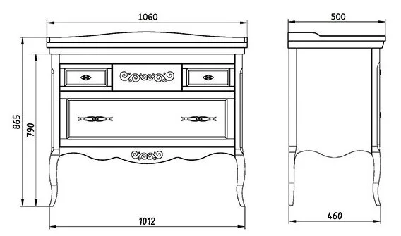 Тумба под раковину ASB-Woodline Модерн tumba_asb_modern_105_white белый